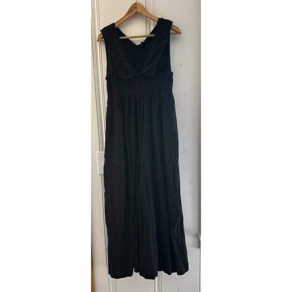 Free People Style‎ Black Wide Leg Jumpsuit XS  Boho Minimalist Flowy Relaxed